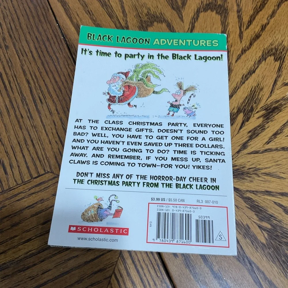 Christmas books:Bunnicula, Santa Dog, Teeny Witch, Carols, Black Lagoon, Mystery